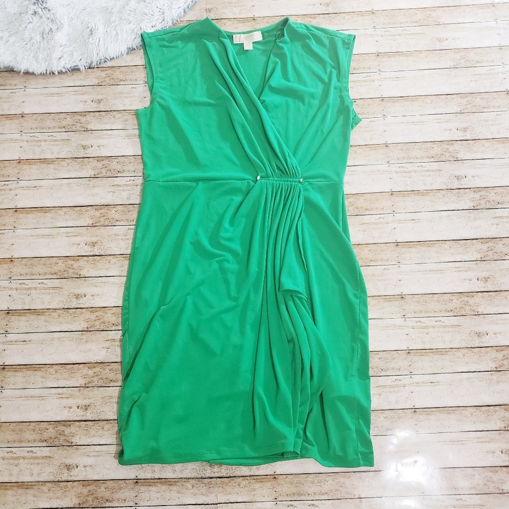 Michael Kors Ruched green dress